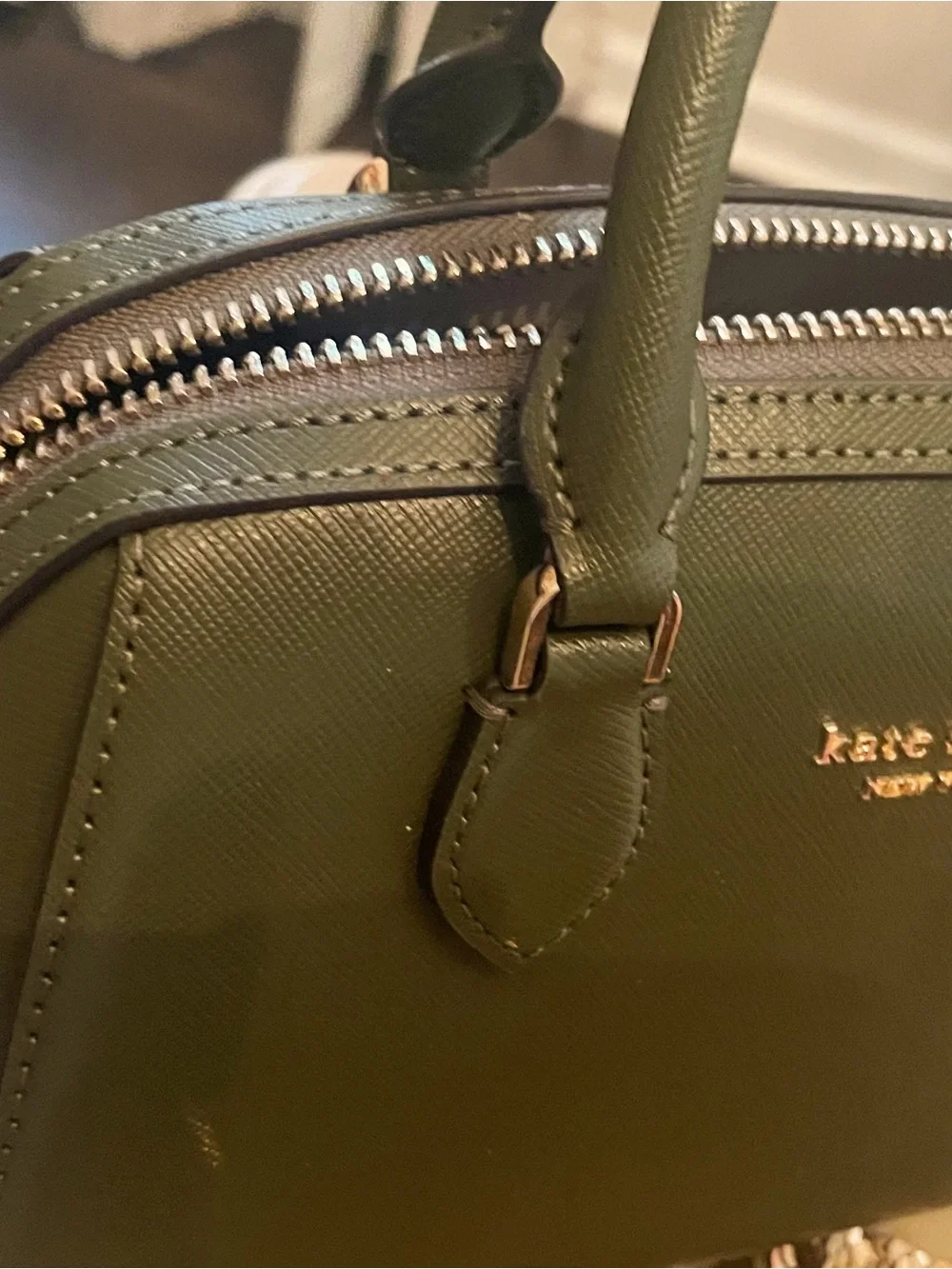 kate spade Olive Green Dome Satchel with Crossbody Strap